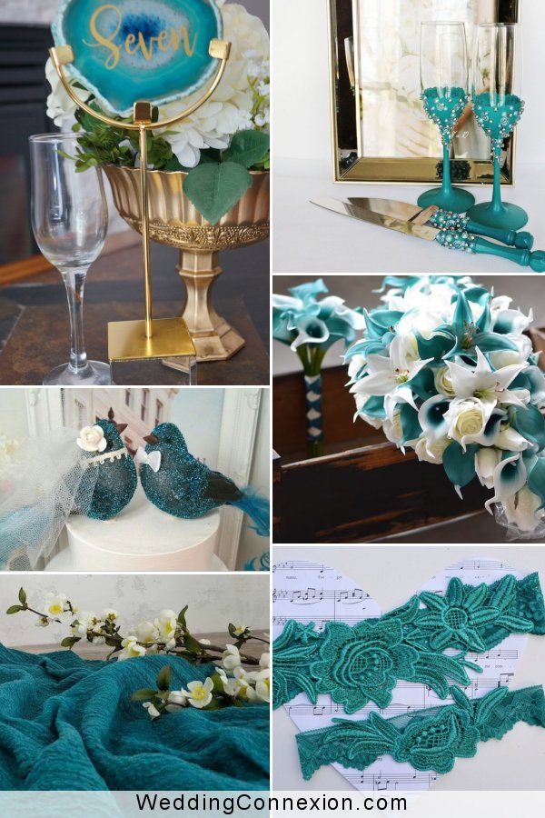 Shades of Teal Trendy Wedding Color Scheme